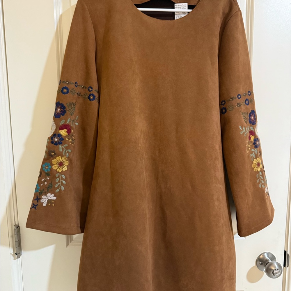 Embroidered Brown Dress
